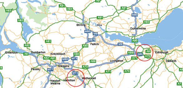 Maap of Central Scotland