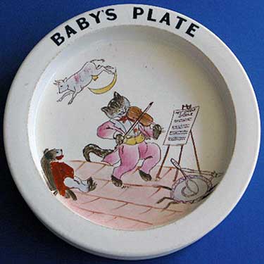 Carlton Ware Baby's Plate - Hey diddle diddle