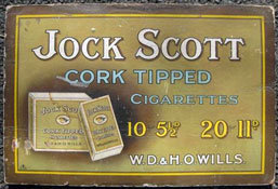 Jock Scott cigarette advertising.