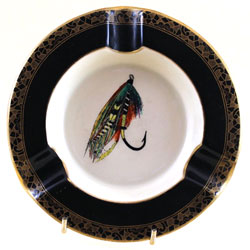 Carlton Ware PRINCE ashtray decorated with Jock Scott fishing fly.