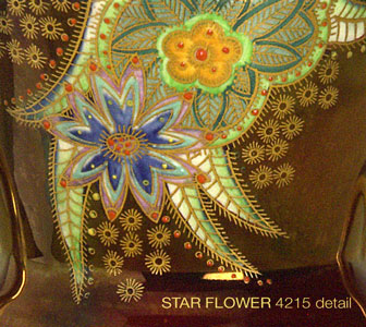 Carlton Ware STAR FLOWER 4215 vase detail