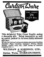 Carlton Ware Advertisement for boxed TOBY cruet