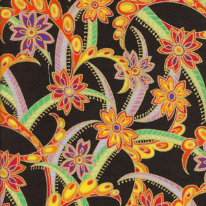 Fabric design based on Carlton Ware STAR FLOWER pattern 1