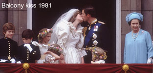 Charles & Diana balcony kiss.