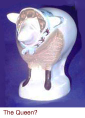 The Queen, Carlton Ware sheep by Malcolm Gooding.