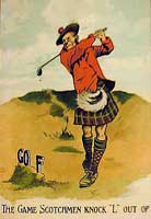 Scottish Golfer postcard