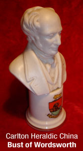 Carlton Ware Heraldic China Bust of Wordsworth