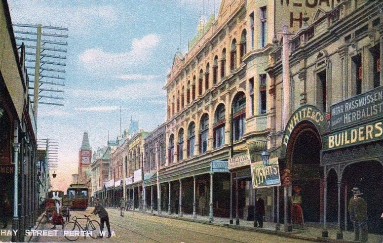 Postcard of William Sandover & Co., Hay Street, Perth