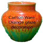 Carlton Ware vase with radioactive orange glaze decoration