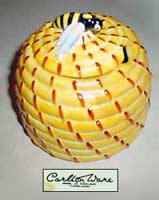 Skep beehive preserve or honey pot