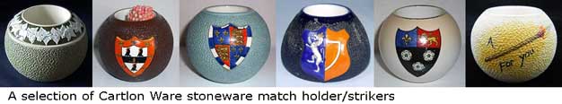 A selection of Carlton Ware stoneware match holder/strikers