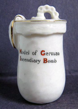 Carlton China Model of German Incendiary Bomb.