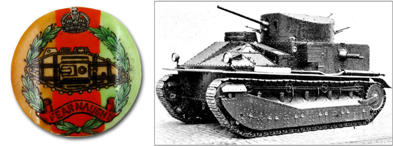Crest of the Royal Tank Corp; Vickers Mark I tank c.1924