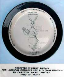 Fake Carlton Ware Guinness plate with white rabbit