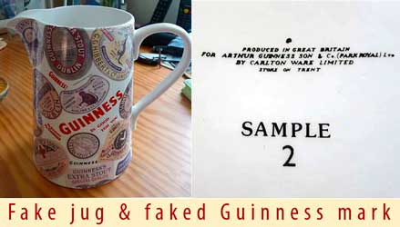 Fake Garlton Ware Guinness jug