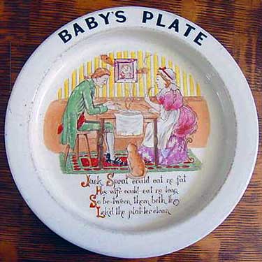 Carlton Ware Baby's Plate - Jack Sprat could eat no fat