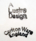 Early Lustre Pottery with Carlton Ware rubber stamp