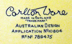 Script backstamp with Australian Registered Design
