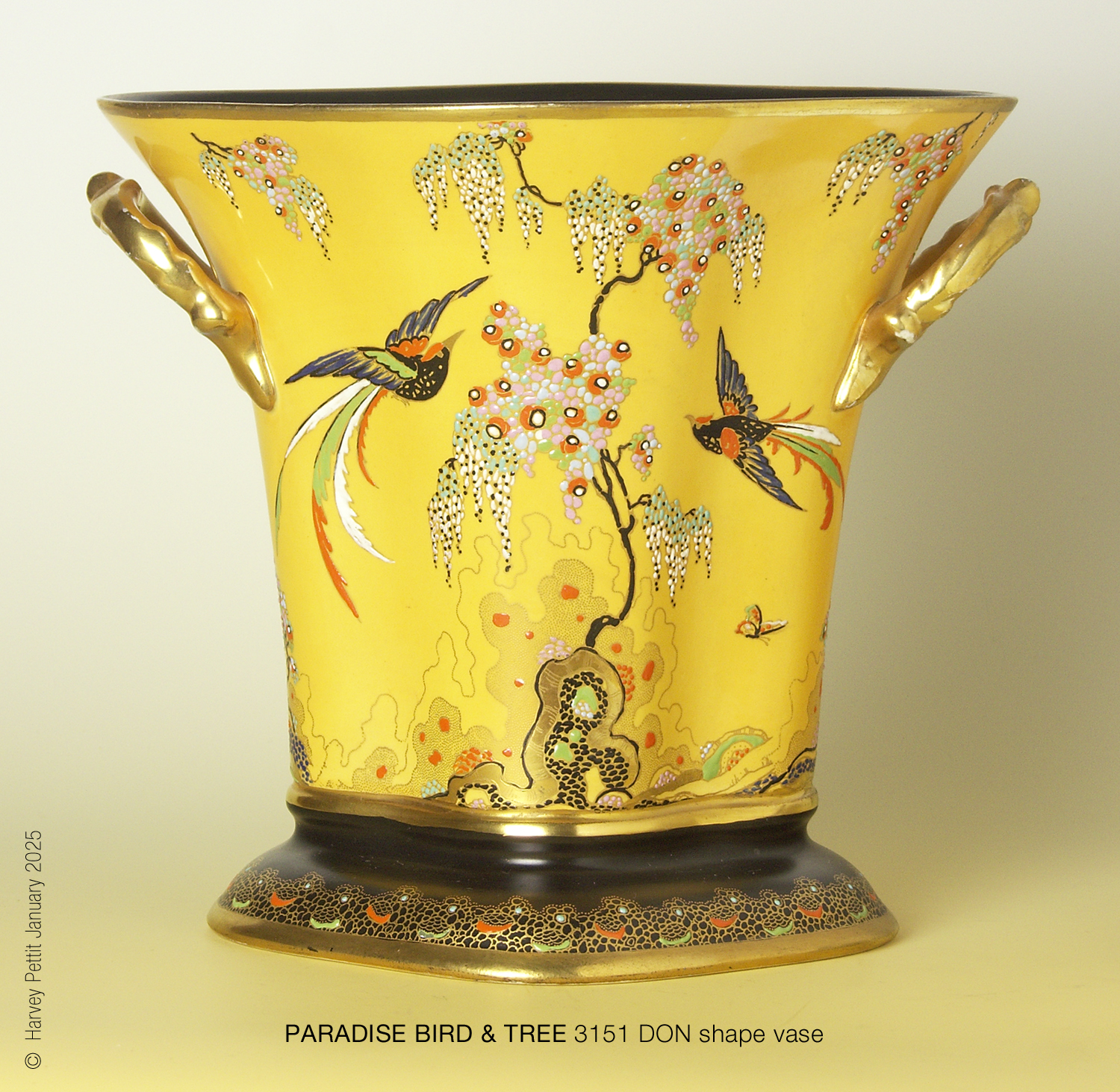PARADISE BIRD & TREE on DON shape vase