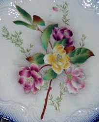 Carlton Ware Blushware Camellia detail
