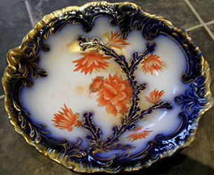 Christmas Cactus tray - Imari palette