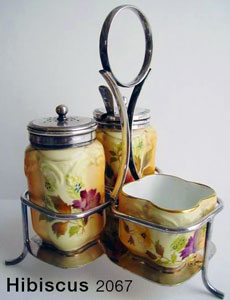 Hibiscus blushware cruet by Carlton Ware.