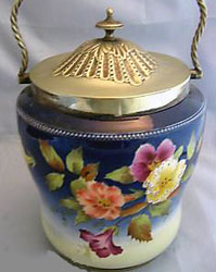 Carlton Ware Blushware Hibiscus biscuit barrel