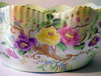 Carlton Ware Blushware Rose & Curlicue detail
