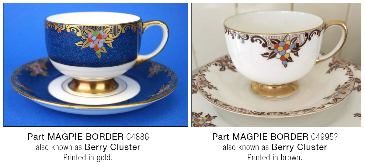 Part MAGPIE BORDER on Carlton China.