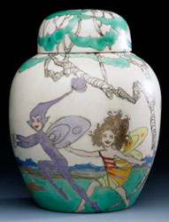 Ginger Jar decorated by Elizabeth Mary Watt