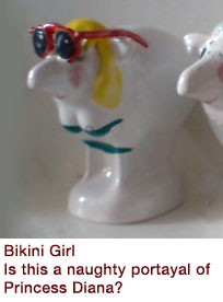 Bikini Girl, or is it Princess Diana, Carlton Ware sheep by Malcolm Gooding