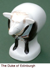 The Duke of Edinburgh, Carlton Ware sheep by Malcolm Gooding.