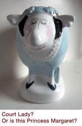 Court Lady, perhaps Princess Margaret, Carlton Ware sheep by Malcolm Gooding 1