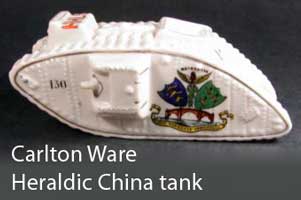 Carlton Ware Heraldic China tank from WW1