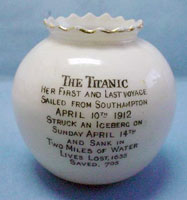 Carlton Ware Titanic china vase back