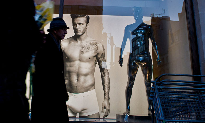Advert showing David Beckham in underwear