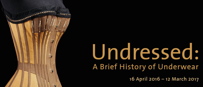 V&A advertising for Undressed A Brief History of Underwear
