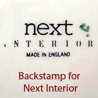 Next Interiors backstamp