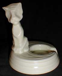 Carlton Ware RIBBED STONEWARE CAT on ashtray