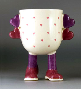 Carlton Ware Lustre Pottery Valentine cup