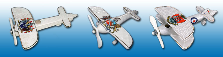 The three Carlton China models of aeroplanes.