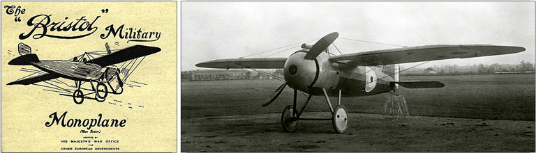 Advertisement for the Bristol Military Monoplane; Bristol M1C monoplane made by British  Colonial & Aeroplane Company Ltd.