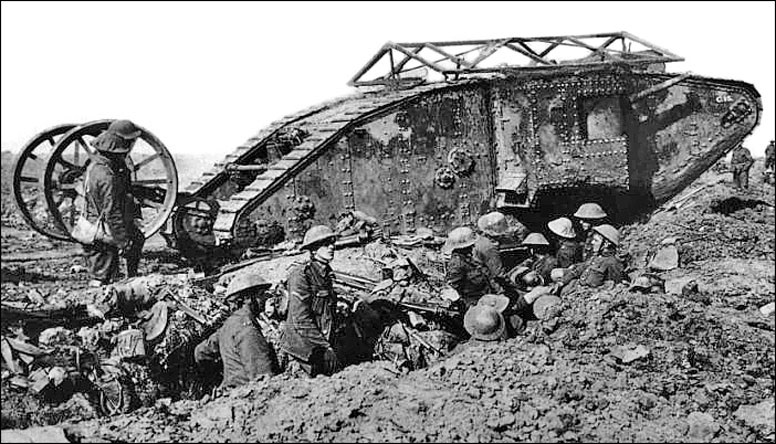 Mark I male tank C15 at the Somme in 1916