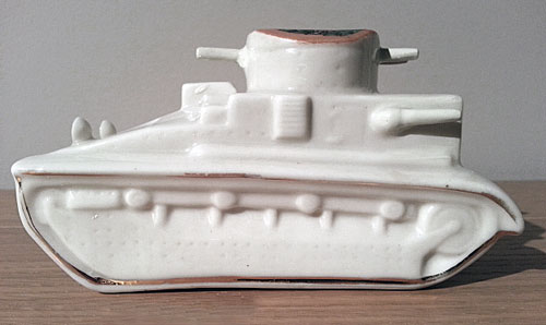 Carlton China model of the Vickers Mark I tank